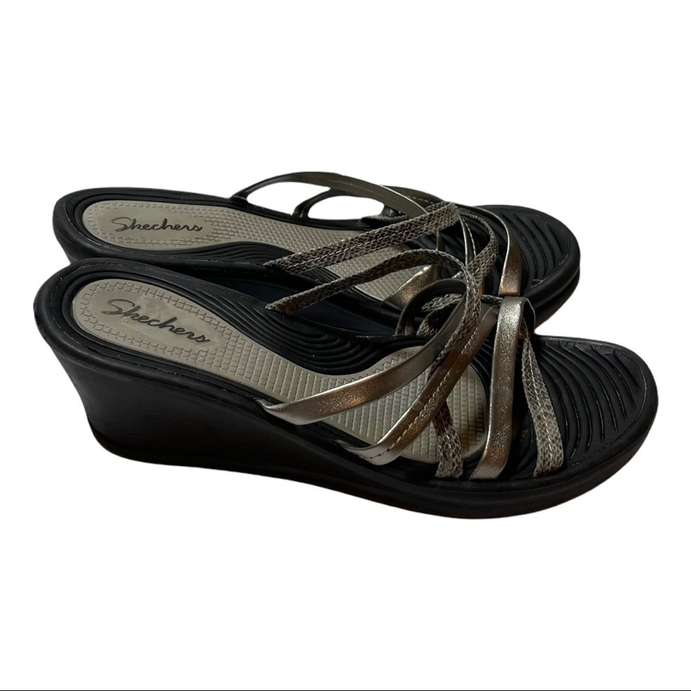 Skechers Rumble On Wedge Slip On Woman Shoes Size 9 - Picture 3 of 6
